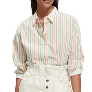 Scotch & Soda Multicolor Striped Boxy Fit Button-Down Shirt size 40 / 12